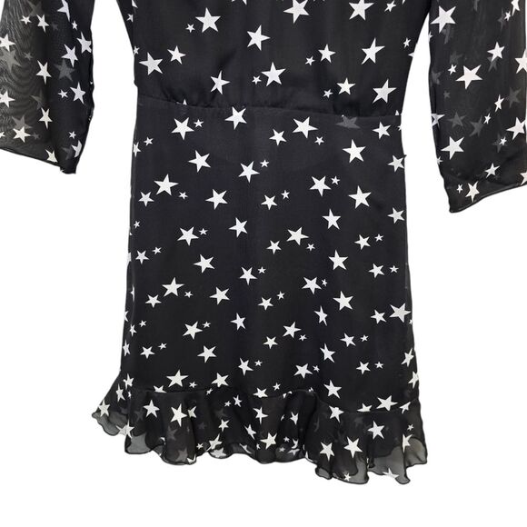 NWT Nasty Gal Women's Sz 2 Star Backless Mini Skater Dress Black White - Picture 4 of 15